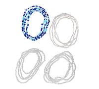 Holibanna Beach Ornaments 4pcs Waist Beads African Women Belly Beads Elastic Bikini Chain Bracelet Neckalce Anklets Body Jewelry African Waist Beads