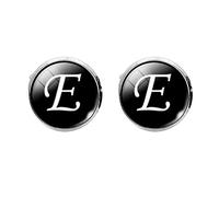 Holibanna Best Man Letter Cufflinks for Men's Business Suit Shirt - Glass Sleeve Button Jewelry for Tuxedo Formal Shirts (E Letter Pattern) Personalised