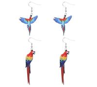 Holibanna Bird Earrings 2 Pairs Acrylic Bird Pattern | Lightweight Wear, Daily or Party Use, Hummingbird, Pigeon, Eagle, Owl, Parrot Designs