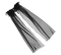 Holibanna Black Tulle Hooded Cloak with Button Closure Medieval Renaissance Wizard Cape for Halloween Cosplay Gothic Vampire Shawl for Stage Performance and Party