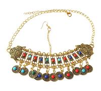 Holibanna Bohemian Vintage Jewelry Necklace Headpiece for Women Multipurpose Festival Accessory Lightweight Choker Hair Ornament for Weddings Birthdays Celebrations Proms