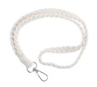 Holibanna Boho Macrame Necklace Lanyard Handmade Cotton Rope Keychain with Clip Lightweight Braided Wrist Strap for Keys Phone Badge Unique Elegant Bohemian Accessory for Travel Work