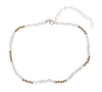 Holibanna Boho Necklace for Women Stylish Short Necklace Handmade Neck Lace Vibrant Beads Fashionable Women's Jewelry in Golden White