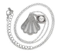 Holibanna Boho Sea Shell Pendant Necklace with Imitation Pearls Lightweight Silver Clavicle Choker for Women Beach Jewelry Summer Accessories Fade-resistant Design