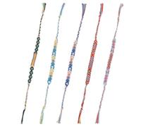 Holibanna Bracelets Suitable for Party and Other Occasions Color with Hand Knitting Hand Woven Nepalese Style 5pcs Comfortable Cotton Thread Wrist Chain Color for Men and Women