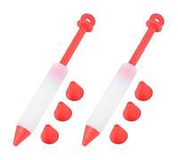 Holibanna Cake Decorating Pens Silicone Cream Writing Tools with Hook and Pen Tips 2 Sets for Baking and DIY Food Decoration