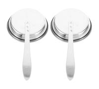 Holibanna Candle Snuffer Covers for Safe Flame Putting 2pcs Stainless Steel with Handle Elegant and Simple Design for Extinguishing Oil Lamps and Aromatherapy Candles