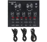 Holibanna Capacitor Microphone and Broadcasting Sound Card Set for Live Streaming with Voice Changer, Ktv Sound Mixer Board for Singing and Recording, Compatible with Mobile Phones and Dj