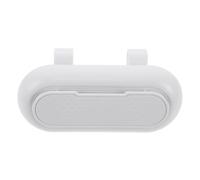 Holibanna Car Visor Sunglasses Holder Case with Two Compartments White | Silicone and ABS Material, Vibration-resistant Design, Flip Top with Damping Hinge, Tidy Car Interior Organizer