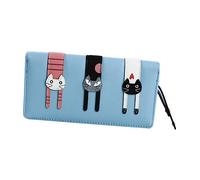 Holibanna Cartoon Cat Zipper Wallet for Women Cute Wallet Three Compartments Adorable Bag for Students and Daily Use for