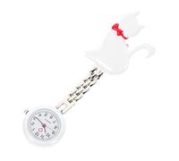 Holibanna Cat Nurse Pocket Watch Quartz Movement Universal Hanging Fob Watch for Women Nurses Medical Nursing Use White Creative Design