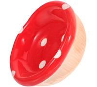 Holibanna Ceramic Hamster Food Bowl with Smooth Surface and Cute Shaped Design, Practical Small Animal Bowl Suitable for Chinchilla and Other Small Pets, Red Colour