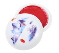 Holibanna Ceramic Red Ink Paste with Lid 7cm Lightweight Smooth Appearance Calligraphy Artworks Inkpad