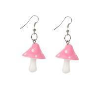 Holibanna Chic Mushroom Earrings for Women Fashion Ear Chain Plastic Ear Accessories Creative Lightweight Gift for Girlfriend Wife Mom