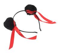 Holibanna Chinese Cosplay Headband with Pompom Design for Holiday Party and Everyday Life, Easy Bun Hairstyle Accessory Made of Cloth and Fiber Wool, Performance Ready and Adorable Hair Hoop