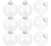 Holibanna Christmas Booze Balls, Silver Christmas Ornaments Balls Plastic Clear Bauble Ball Fillable Round Balls Christmas Tree Decorations For DIY Craft Xmas Party 250ml 10Pcs
