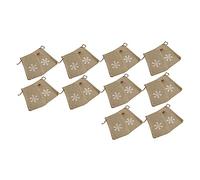 Holibanna Christmas Burlap Bags 20Pcs Snowflake Jute Hessian Drawstring Pouch Small Natural Sack (3.93 x 5.90”) for Candy Jewellery Gift Wrapping Christmas Wedding Birthday Baby Shower Party Favours