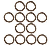 Holibanna Christmas Rattan Wreath 10Cm Diy Vine Branches Natural Grapevine Craft Wicker Hoop for Door Window Decoration 10 Pieces