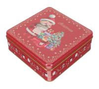 Holibanna Christmas Tinplate Cookie Box Small Xmas Candy Tin Biscuit Container Festive Packaging Storage for Holiday Treats
