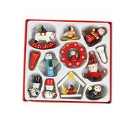 Holibanna Christmas Tree Miniature Doll Pendants Wooden Xmas Hanging Decorations for Festive Ornaments Gift Adorable Holiday Pendant Collection for Living Bedroom Garden