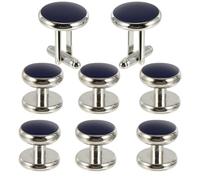 Holibanna Classic Round French Style Cuff Studs with Drip Oil Finish Elegant Men Shirt Accessories for Tuxedo Dress Shirts Rust-resistant Design for Weddings and Formal Occasions