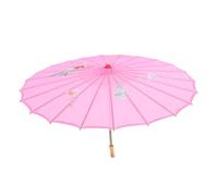 Holibanna Classical Flower Silk Umbrella and Oilpaper Umbrella for Dancing Performance Props, Pink Reinforced Large Parasol (82cm Diameter), Decorative Traditional Dance Accessory for Party and Stage