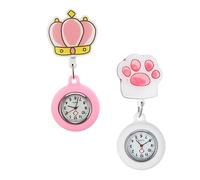 Holibanna Clip-on Nurse Watch and Nurses Pocket Watch Set Quartz Movement with Luminous Silicone 2pcs White Fresh Style Designed and Doctors for Graduation Season