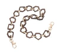 Holibanna Clutch Smooth with and Unique Irregular and Hexagonal Acrylic Chain in Replacement Bag Strap for Mini Without Handles, Lightweight Shape in Brown Handbags Clutches