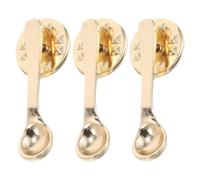 Holibanna Coffee Spoon Cute Teaspoon Shaped Metal Lapel Pins 3pcs Alloy Brooch Pins with Unique Creative Design Resistant to Fading for Women and Girls, for Backpack and Casual Outings