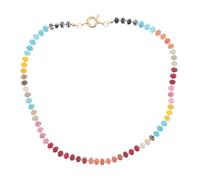 Holibanna Colorful Natural Stone Beaded Choker Necklace for Women Lightweight Comfortable Handmade Boho Jewelry for Summer Beach Party Valentines Day Gift