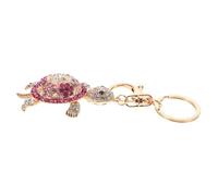 Holibanna Colorful Rhinestone Tortoise Keychain with Mirror Pendant Cute Turtle Key Ring for Makeup Touch-ups Men and Women for Everyday Use