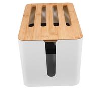 Holibanna Cord Management Box Capacity Cable Organizer with Detachable Bamboo Lid for Durable Material Efficient Heat Dissipation for Power Cords and Data Cables
