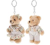 Holibanna Couple Bear Keychain Plush Stuffed Animal Key Ring Backpack Pendant Bag Charm for Women Girls Car Accessories