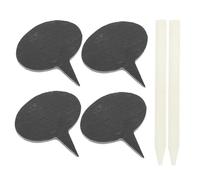Holibanna Creative Cheese Toppers Set with Chalk Pen Reusable Decorative Dessert Labels for Cakes Pastries Bread and Cheese Lightweight Oval Markers for Baking and Party Decorations