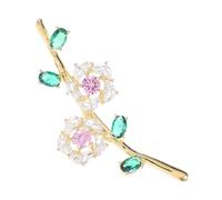 Holibanna Crystal Plum Blossom Brooch Pin Lightweight Crystal Flower Lapel Pin for Women Elegant Resilient Symbol for Weddings Banquets Daily Wear Loved Ones
