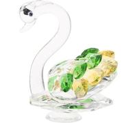 Holibanna Crystal Swan Statue Decor and White Crystal Material with Smooth Surface Unique Artistic Design Tabletop Decoration for Living Room or Dining Room Accent