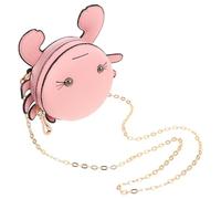 Holibanna Cute Crab Shaped Coin Purse for Women and Little, Pink Pu Material with Hardshell Construction, Trinkets Pouch and School Accessory