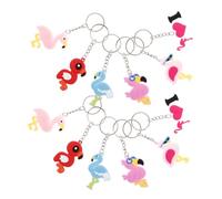 Holibanna Cute Flamingo Keychain Ring 12pcs Keychain Pendant Tropical Keyring Decor for Bag Phone Car Fashion Accessory