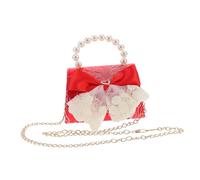 Holibanna Cute Little Girl's -Accented Chain Bag Bow for Collecting Chinese Year Red Envelopes Elegant Princess Style Shoulder Bag for Lucky Money and Spring Festival Celebrations