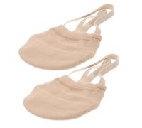 Holibanna Dance Half Soles Shoes Sole Protectors with Strap Breathable Elastic Forefoot Covers for Indoor Fitness Yoga Ballet Exercise Comfortable Wrap Around Design Beige