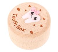 Holibanna Deciduous Tooth Box Wooden Case for Boy Girl Fairy Tooth Holder Keepsake Box
