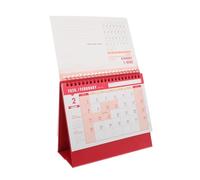 Holibanna Desk Calendar Small Sized Desktop Planner with Twin Wire Binding Easy Flip Pages for Effortless Planning Writable Back for Management Minimalist Aesthetic for Elegant Workspaces