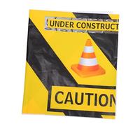 Holibanna Disposable Construction Worker Party Tablecloth Decorative Dinner Table Cover for Birthday Picnic Family Restaurant and Outdoor Use