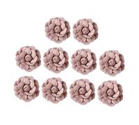Holibanna DIY Microfiber Leather Camellia Flower Decors 10pcs Floral Garment Accessories Elegant Hair Pins for Women Wedding Hair Styling and Clothing Decoration