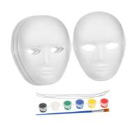 Holibanna DIY Paper Pulp Masks with Mens Blank White Face Masks Paint Colors and Pens for Party Decoration School Projects Family Activities Sustainable and Easy to Paint