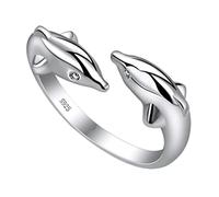 Holibanna Dolphin Adjustable Ring Silver Ring for Women for Women Finger Jewelry