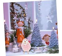 Holibanna Eco Friendly Wool Felt Sheep Doll Christmas Ornament Handmade Desktop Small Figurine Non Fading Felt Craft Decoration Charming Pink Sheep Home Office Holiday Decor