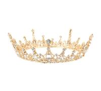 Holibanna Elegant Baroque Style Wedding Tiara with Crystal and Alloy Material, Charming round Bridal Queen Crown Accessory for Women Prom and Party, Graduation Gifts