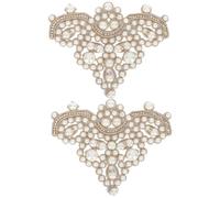 Holibanna Elegant Pearl Shoes Patch Decor for DIY Crafts Making and Jewelry Making, Featuring Yellow Pearl and Cotton Cloth Material, Adds Beautiful Embellishment and Stylish Appearance