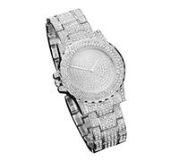 Holibanna Elegant Silver Quartz Watch for Women Stylish Diamond-Studded Stainless Steel Wristwatch Casual and Formal Use Ladies